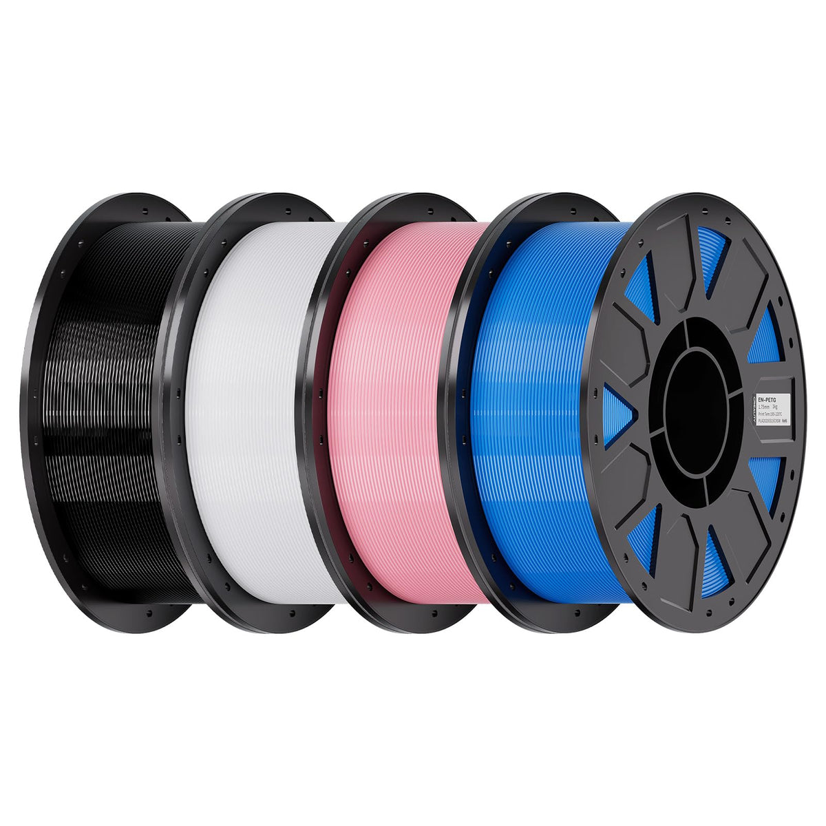 Creality PETG Filament 1.75mm 4KG, Black+White+Blue+Red, Total 4-Pack