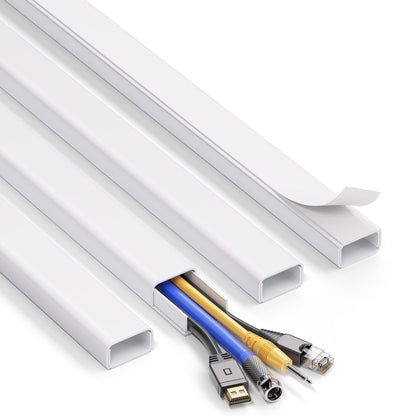 ZhiYo 85" Cord Cover for 1 Wire, Mini White Cord Hider Wall, 0.5"W x 0.3"H