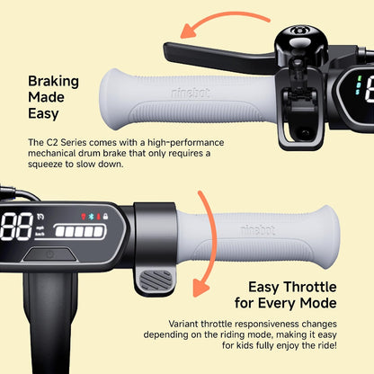 Segway C2 Pro /C2 Go / C2 Lite Kids Electric Scooter, Lightweight Design, UL Certified