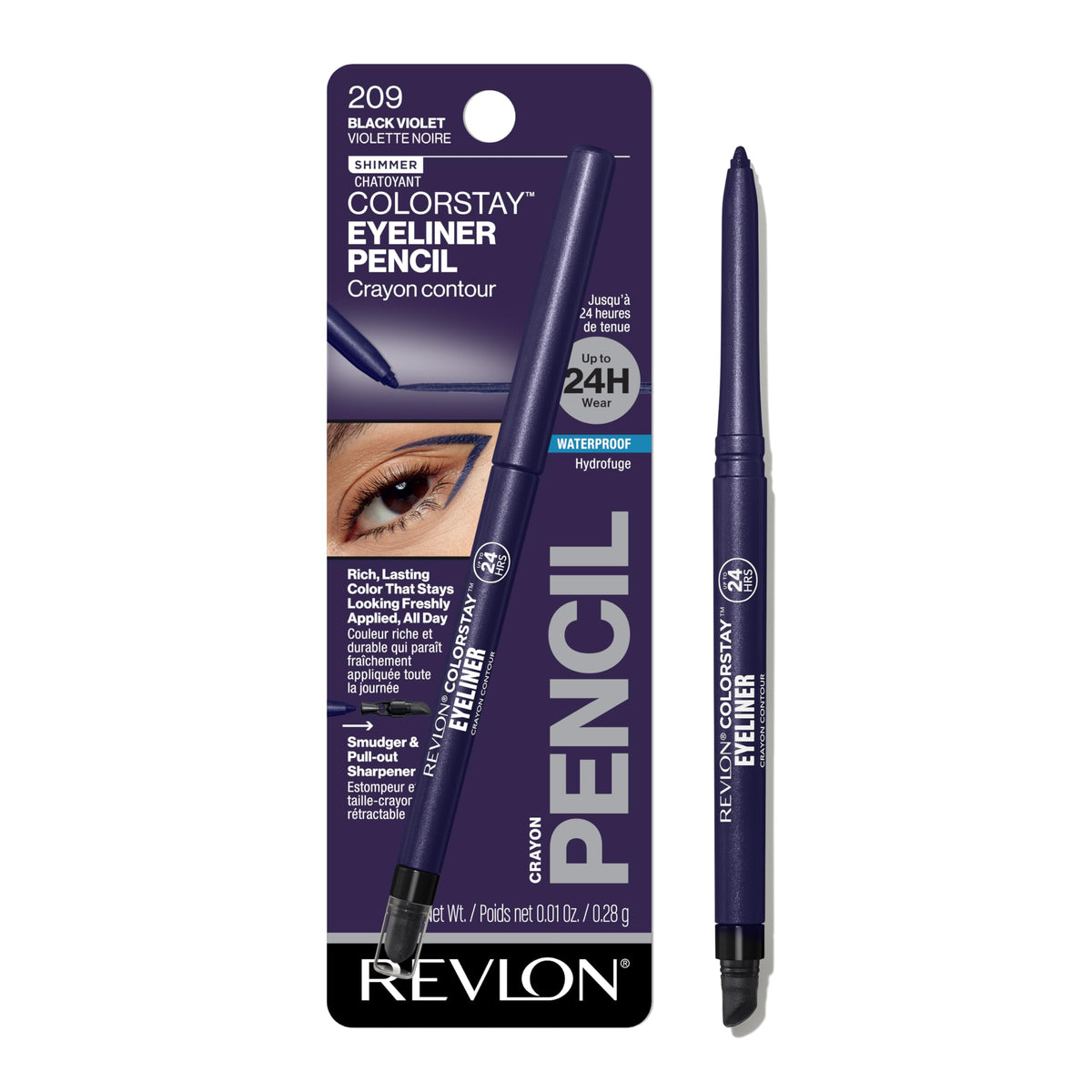 Revlon ColorStay Pencil Waterproof Eyeliner, 202 Black Brown, 0.01 oz