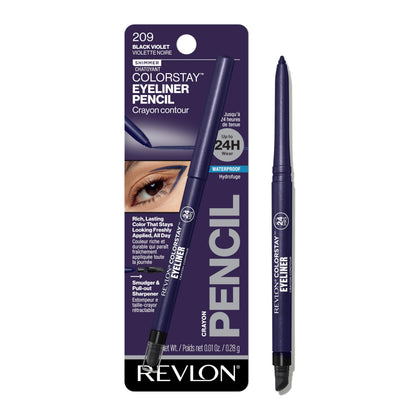 Revlon ColorStay Pencil Waterproof Eyeliner, 202 Black Brown, 0.01 oz