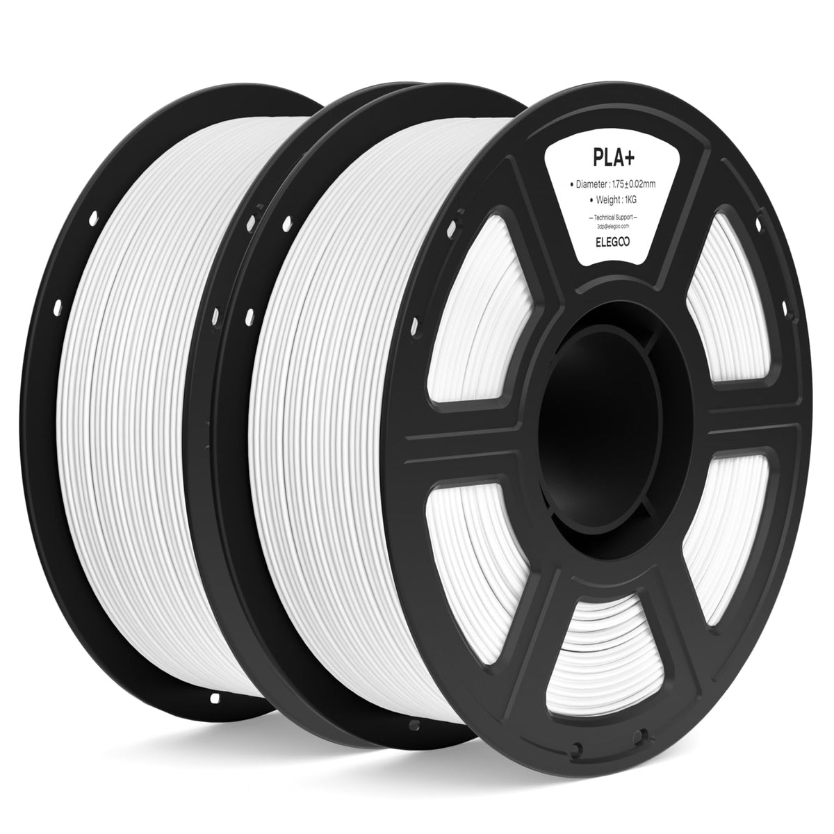 ELEGOO PLA+ 3D Printer Filament 1.75mm White 1KG
