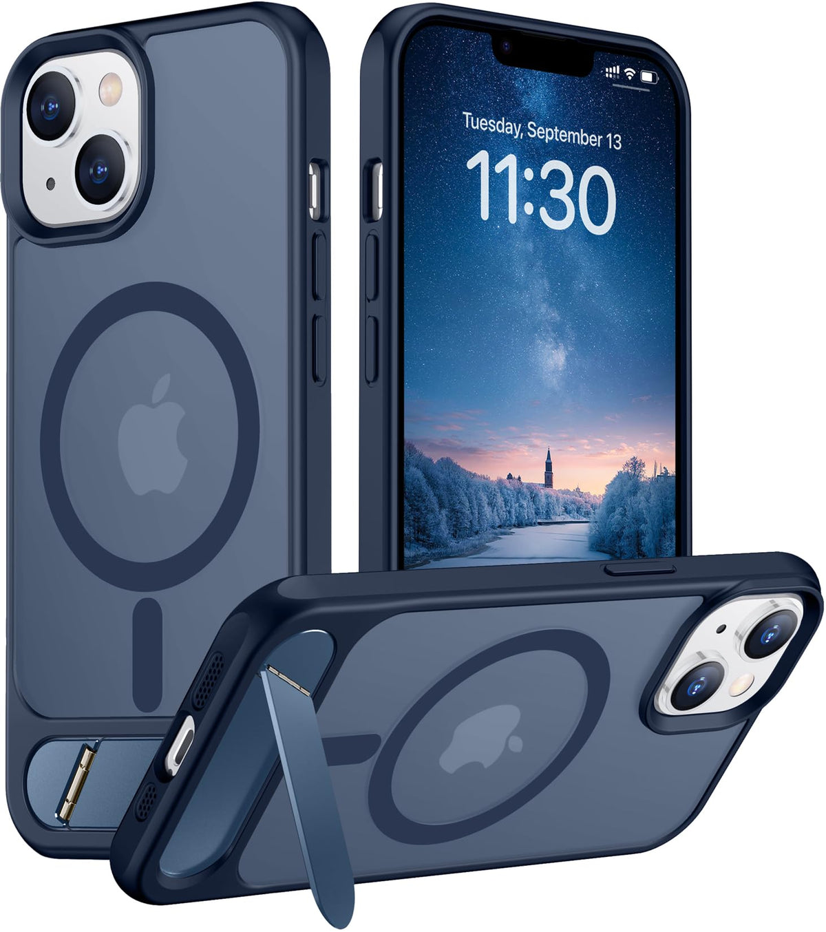 Temdan Magnetic Compatible with iPhone 16 Pro Max Case, [Built-in Invisible Kickstand][Compatible with MagSafe] [Military Grade Shockproof] Slim Translucent Matte Phone Case for iPhone 16 Pro Max 6.9"