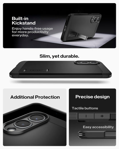 Spigen for Galaxy S26 Case, Tough Armor MagFit [Kickstand] [Compatible with MagSafe] [Military-Grade Protection] - Black