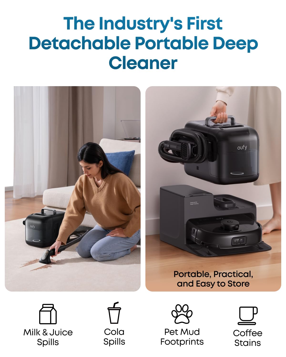 eufy E25 Robot Vacuum and Mop for Pet Hair, 20,000 Pa, HydroJet Roller Mop
