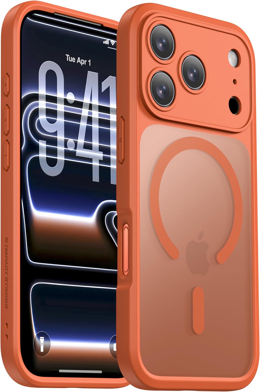 ImpactStrong Magnetic Guard Designed for iPhone 17 Air Case [Camera Protection] [Military Grade Drop Tested] [Compatible with MagSafe] Slim Translucent Matte Phone Case (6.6") - Navy Blue