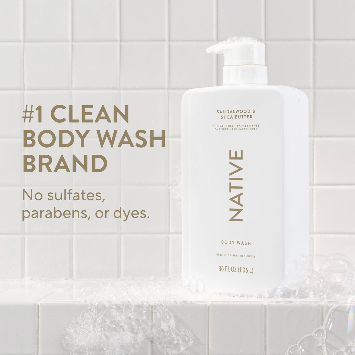 Native Body Wash 3 Pack - Natural Body Wash Women & Men - SLS & Paraben Free - Cucumber & Mint, Coconut & Vanilla, Lavender & Rose