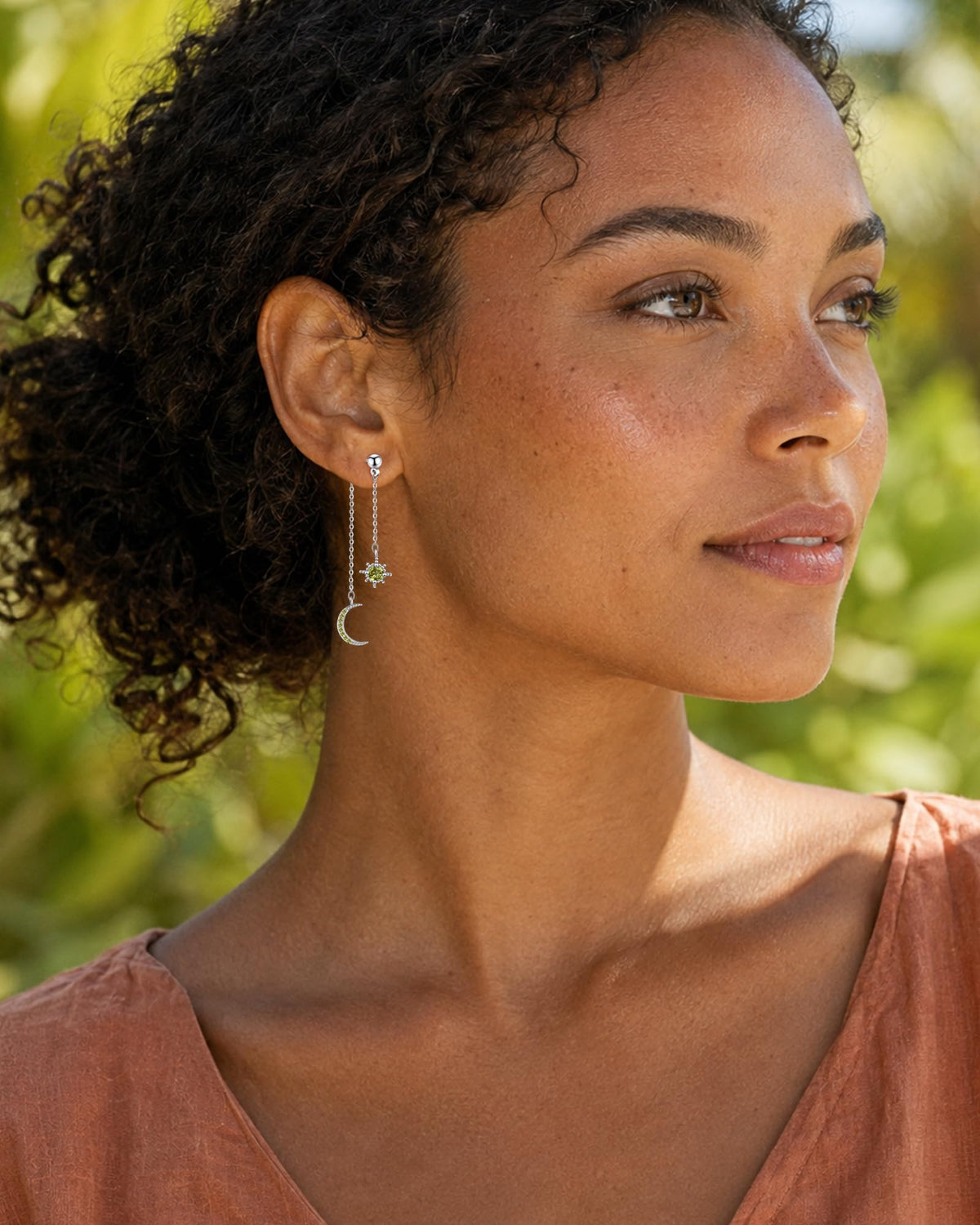 Moon and Star Dangle Earrings