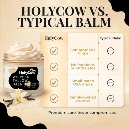 HolyCow Grass Fed Beef Tallow For Skin with Jojoba Oil, 2 Ounce - Unscented