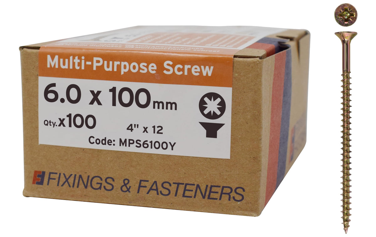 ForgeFix Multi-Purpose Single Thread Screws | 5.0 x 60mm | Zinc | Box 100