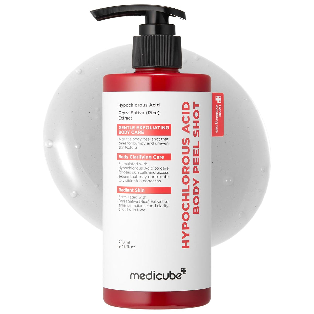 medicube Body Peel Shot with Hypochlorous Acid, For Exfoliating & Soothing