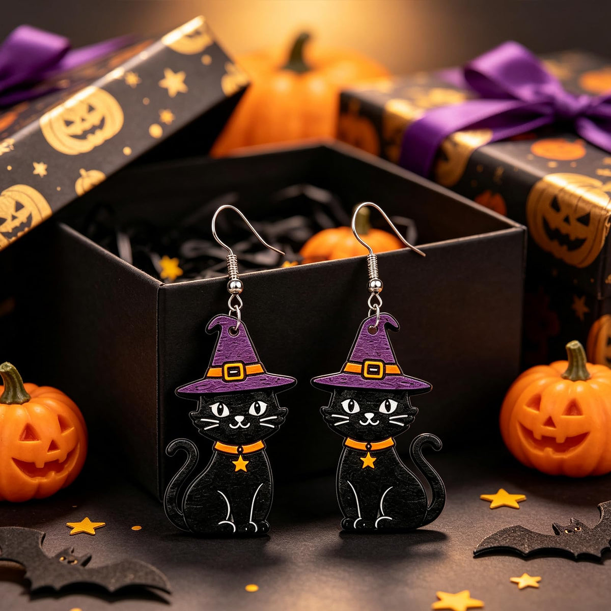 Hocus Pocus Earrings for Women Spooky Witch Halloween Pumpkin Earrings Halloween Accessories Witch Jewelry