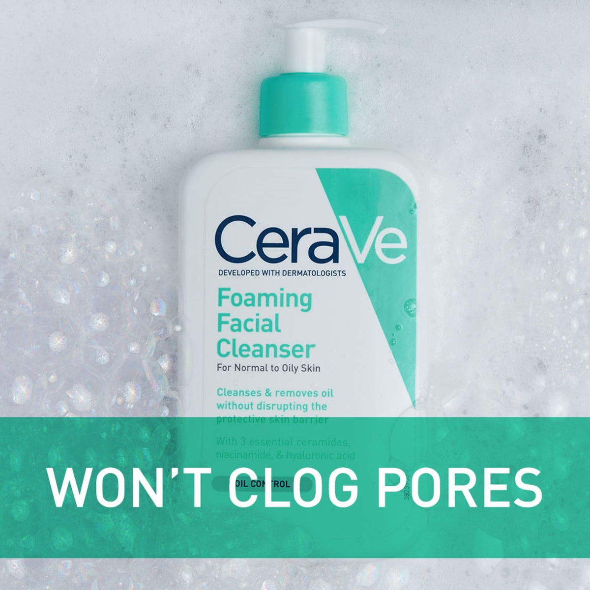 CeraVe Foaming Facial Cleanser, Gentle Cleanser for Oily Skin, 8oz