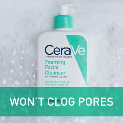 CeraVe Foaming Facial Cleanser, Gentle Cleanser for Oily Skin, 8oz