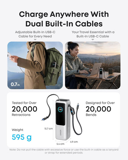 Anker Laptop Power Bank, 25,000mAh Travel Essential with 165W Total Output