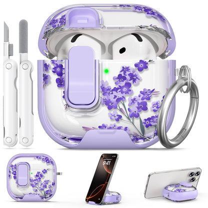 for AirPods Pro 2nd/1st Case (2023-2019)-Purple Bell Flower