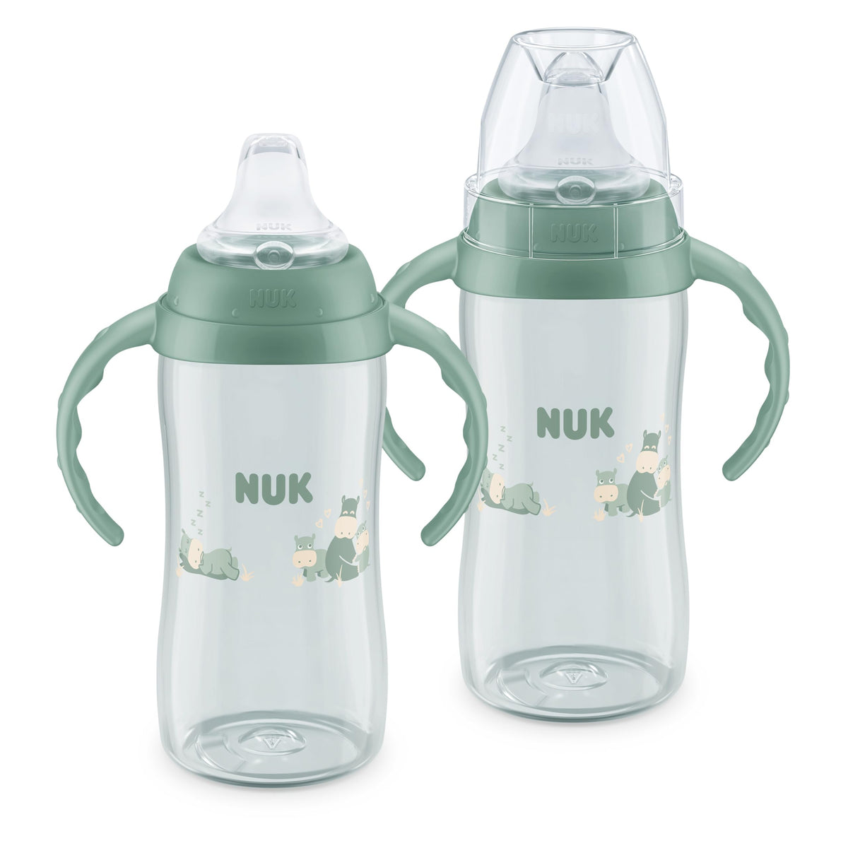 NUK First Choice Learner Sippy Cup 2.0, 10oz, 2-Pack, Pink Bunnies