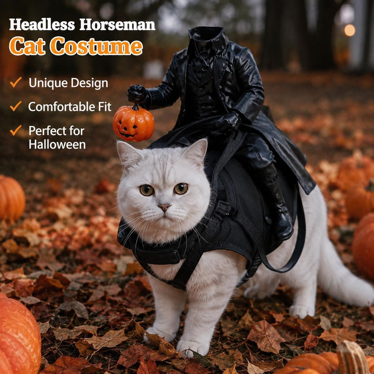 Light Up Headless Horseman Pet Costume for Dogs and Cats S/M/L