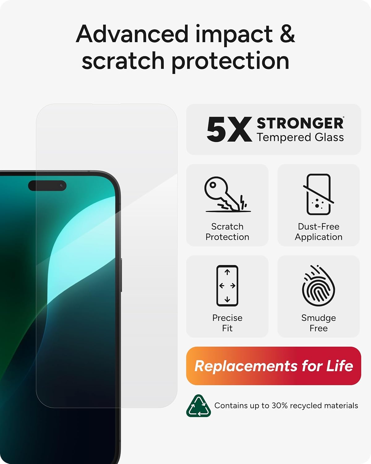 ZAGG Glass Elite Screen Protector for iPhone 17 Pro/ 18 Pro