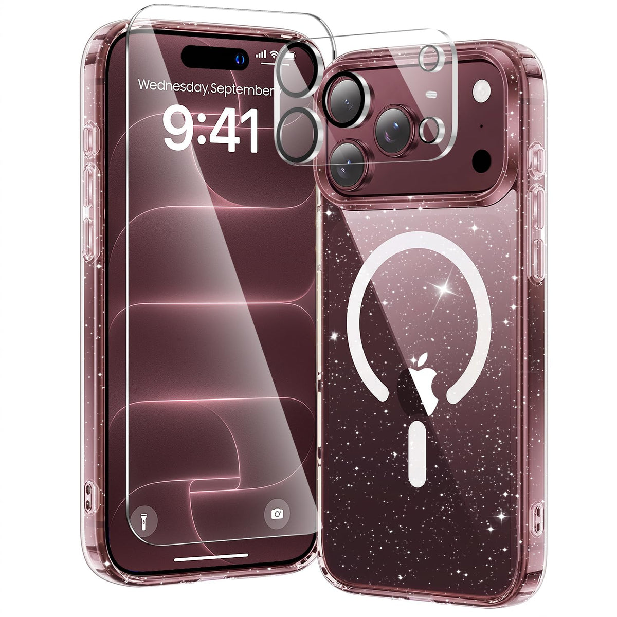 toushion 3 in 1 for iPhone 15 Plus Case Transparent