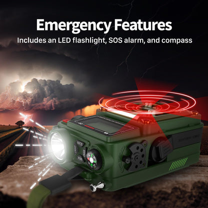 FosPower NOAA Emergency Weather Radio D8 37000mWh Portable Power Bank, AM/FM, USB/Solar/Hand Crank Charging, SOS Alarm & Flashlight for Indoor/Outdoor Emergency - Orange