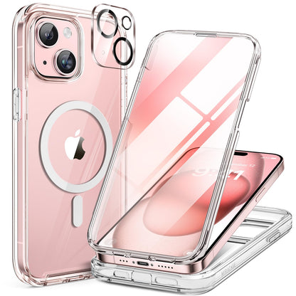 Miracase for iPhone 17e Case & iPhone 16e Case, Full-Body Phone with Built-in Glass Screen Protector, [Magnetic with MagSafe] Military Drop Proof 17 E/ 16 E Cover Bumper 6.1 inch, Black