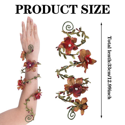 FRESHME Renaissance Fairy Floral Arm Wrap - 1 PC Elf Bracelet Forest Mother Nature Costume Renfaire Cosplay Fairy Accessories