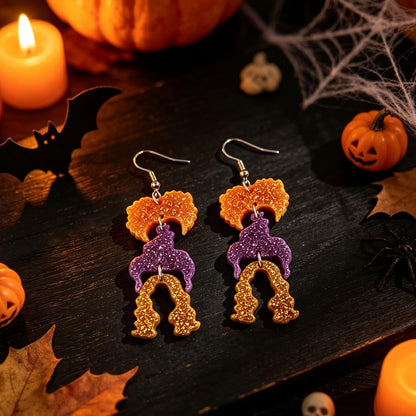 Hocus Pocus Earrings for Women Spooky Witch Halloween Pumpkin Earrings Halloween Accessories Witch Jewelry