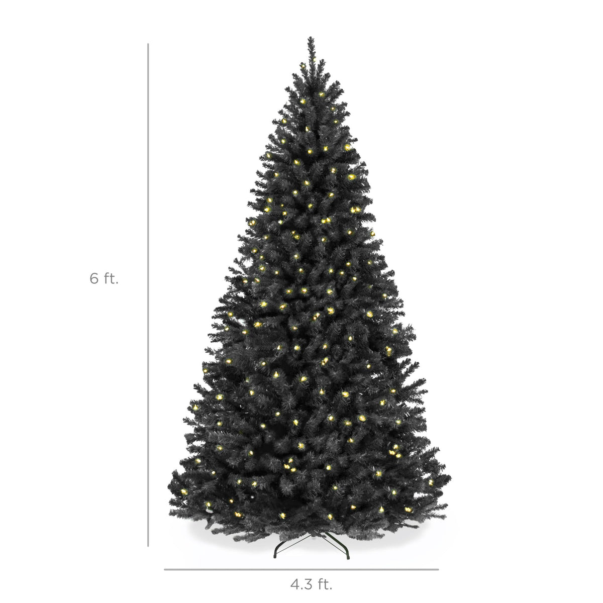 Best Choice Products 6ft Artificial Christmas Tree with LED Twinkling Lights, Pre-Lit Spruce Realistic Holiday Xmas Décor, 250 Lights, 798 Tips