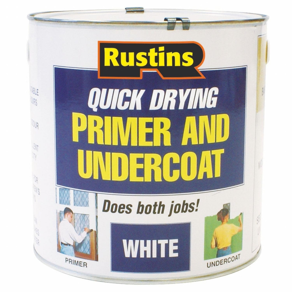 RUSTINS WHPU500 500ml Quick Dry Primer Undercoat - Fast-Drying Paint Base for Smooth Coverage; Easy-to-Use Interior & Exterior Prep Coat for Walls, Woodwork & DIY Home Decorating