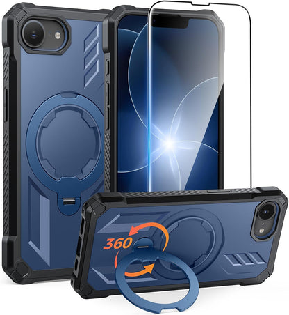 FNTCASE for iPhone 17 Case with 360 Spin Magnetic Stand