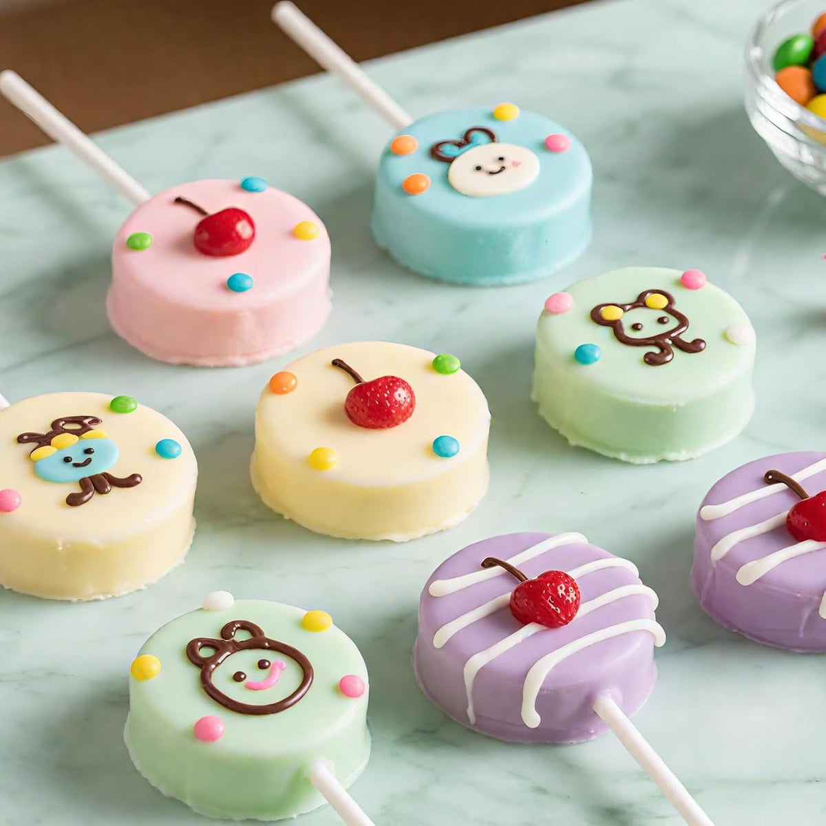 Round Cake Pop Mold Set with 9in Tray and Sticks- Blue