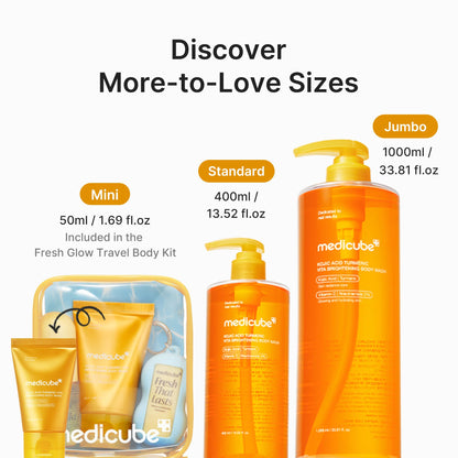 medicube Kojic Acid Turmeric Brightening Body Wash, 13.52 fl.oz