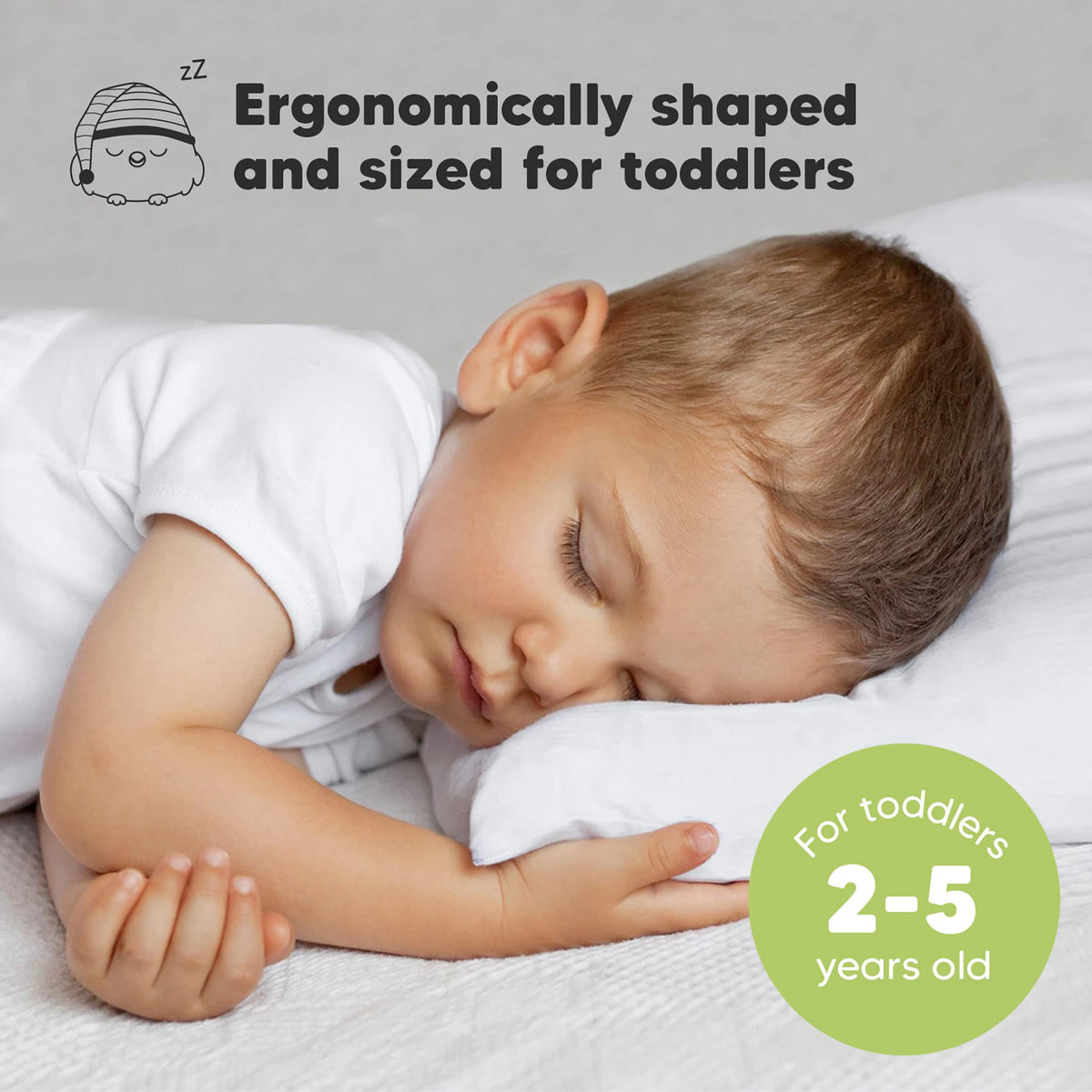 Toddler Pillow with Pillowcase 13x18 My Little Dreamy Pillow(Jolly Rainbow)