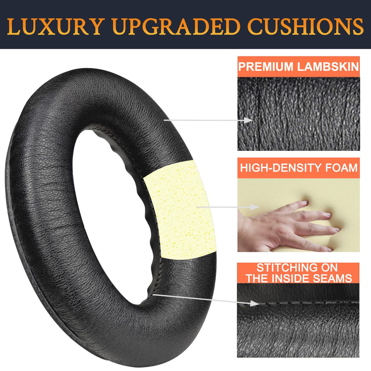 Earpads for Bose QC35 & QC35 ii - Black