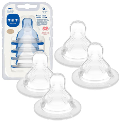MAM Baby Bottle Anti-Colic Medium Flow Nipples, Fits All MAM Bottles, 2 Pk