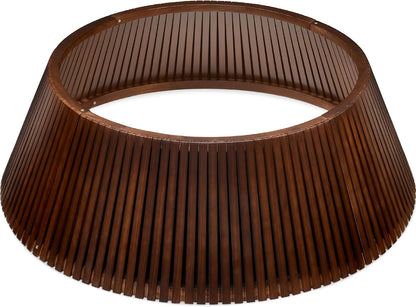Best Choice Products 36in Christmas Tree Collar, Solid Wood Slatted Tree Skirt Holiday Accessory for Home - Walnut