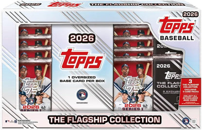2026 Topps Baseball Series 1 Collection Box – 1 Oversized Base Card per Box + 3 Exclusive 5-Card Flagship Collection Packs