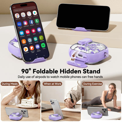 for AirPods Pro 2nd/1st Case (2023-2019)-Purple Bell Flower