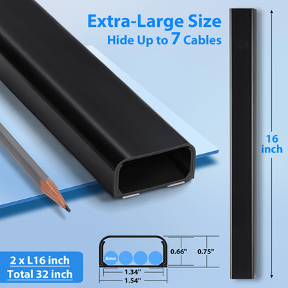ZhiYo 85" Cord Cover for 1 Wire, Mini White Cord Hider Wall, 0.5"W x 0.3"H