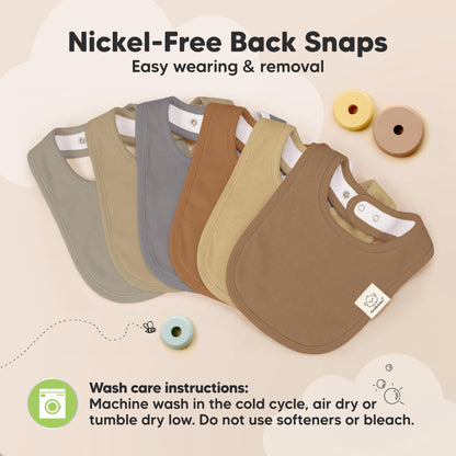 KeaBabies 8-Pack Organic Baby Bibs for Drooling and Teething (Sweet Charm)