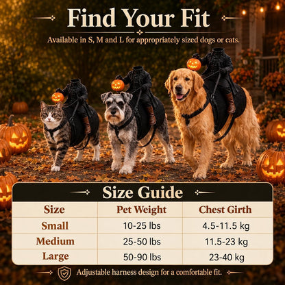 Light Up Headless Horseman Pet Costume for Dogs and Cats S/M/L