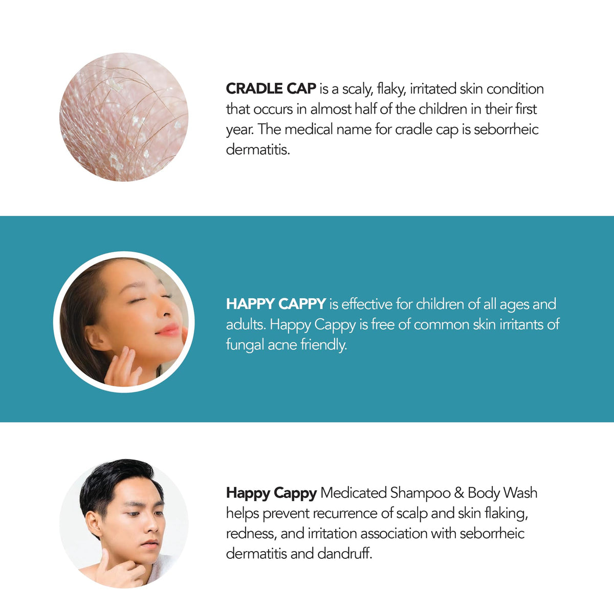 Happy Cappy Medicated Shampoo and Body Wash with Beanie Brush - 2 Pieces