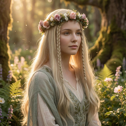 Pink Bohemian Flower Crown, Fairy Babys Breath Flower Headband