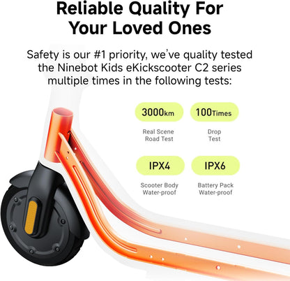 Segway C2 Pro /C2 Go / C2 Lite Kids Electric Scooter, Lightweight Design, UL Certified