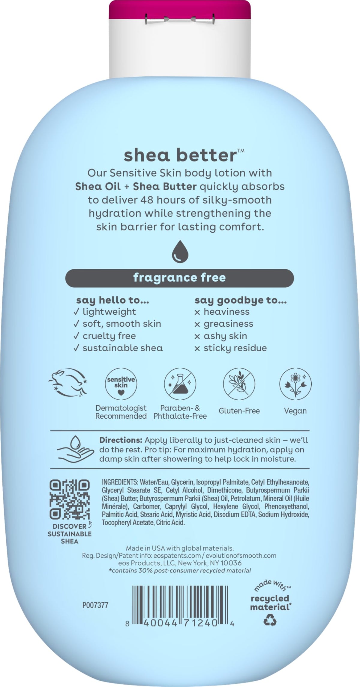 eos Shea Better Body Lotion- Crème de Pistachio, Natural Shea, 16 fl oz