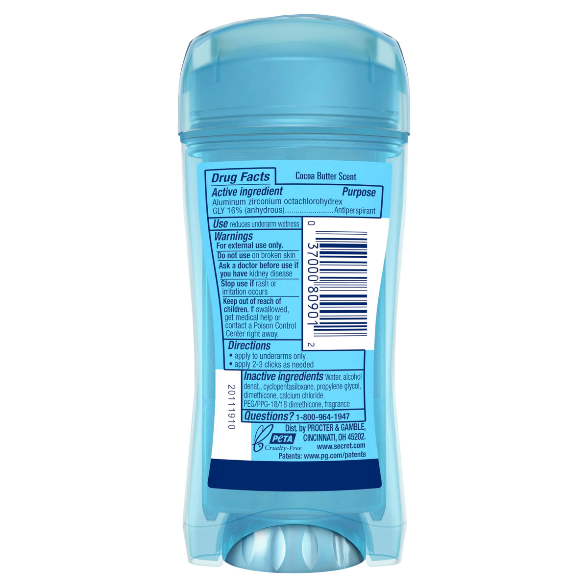 Secret Antiperspirant Deodorant for Women, Cozy Vanilla Scent, 2.6 oz