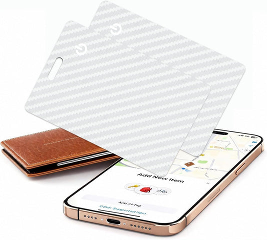 2-Pack Wallet Tracker Card [Apple MFi Certified] (iOS Only), Rechargeable Ultra-Thin Finder 0.07in Bluetooth Air Tracker Tags Smart Finder for Apple Find My IP68 Waterproof for Wallets, Passport,Bags