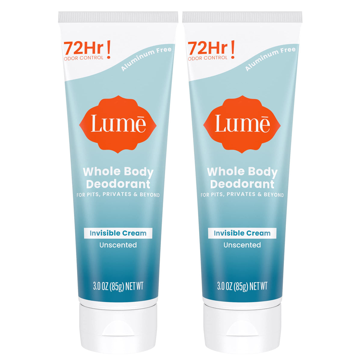 Lume Whole Body Deodorant - Cream Tube - 3 oz, 2 pk (Soft Powder)