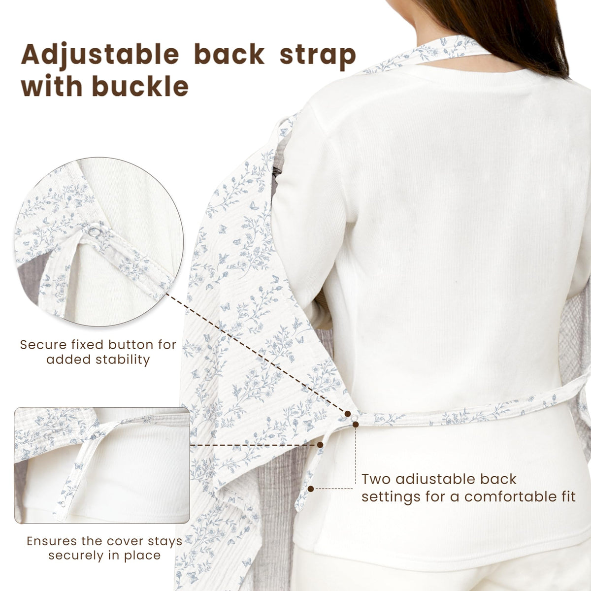 Konssy Muslin Nursing Cover Up for Breastfeeding with Rigid Hoop
